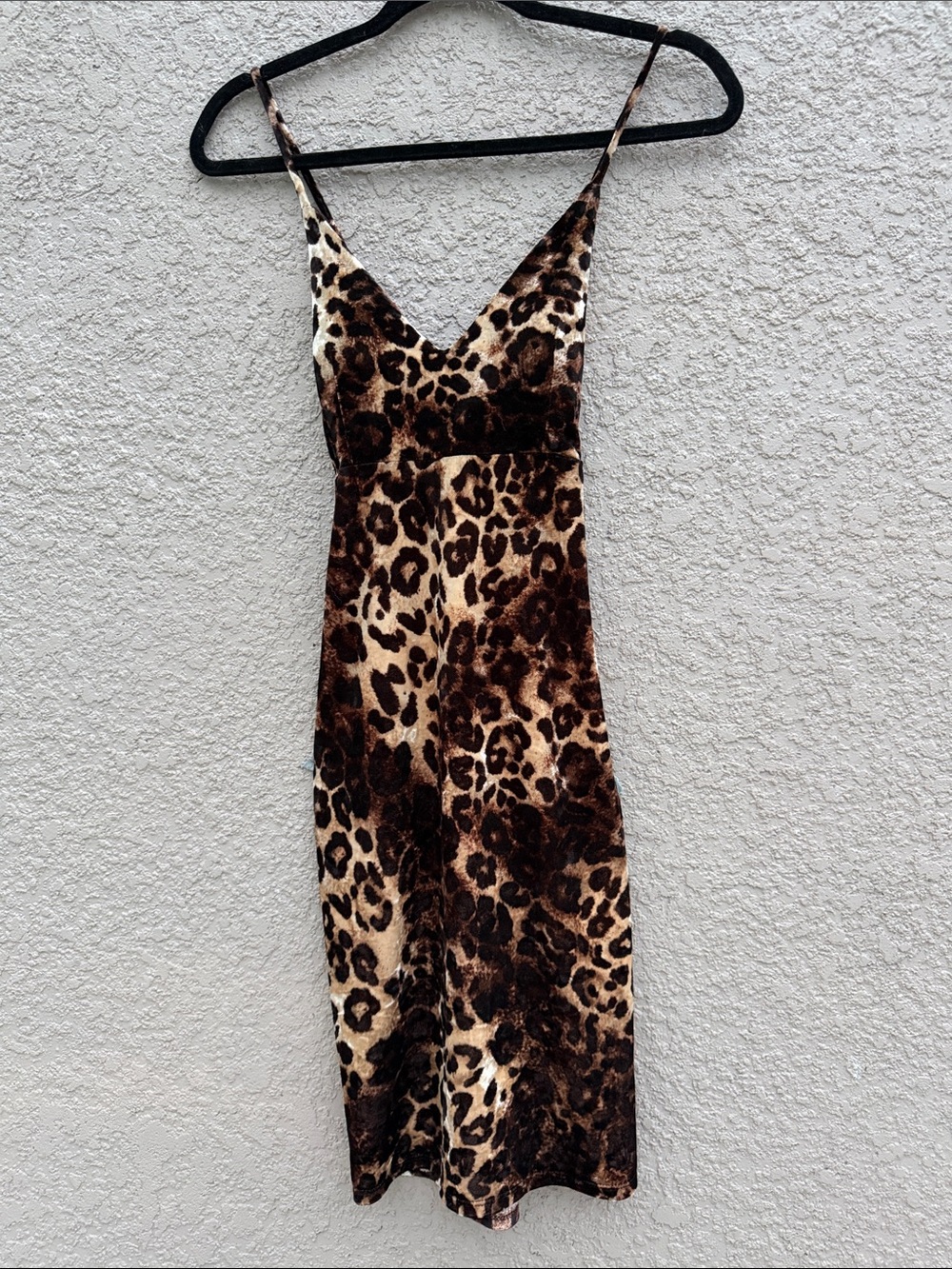 Leopard Print Slip Midi Dress in Brown